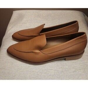 Everlane The Modern Slip On Leather Loafers Honey Tan Beige Size 9.5 Pointed Toe